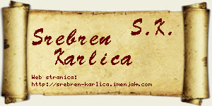 Srebren Karlica vizit kartica